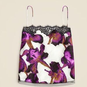 J. Crew | Lace-trim camisole top in iris floral size XXL NWT